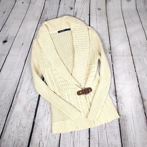 Lauren Ralph Lauren White Knit Sweater Medium